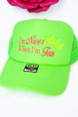 Nicer When I'm Tan Embroidered Otto Neon Green Foam Front Trucker Hat - Wholesale Accessory Market