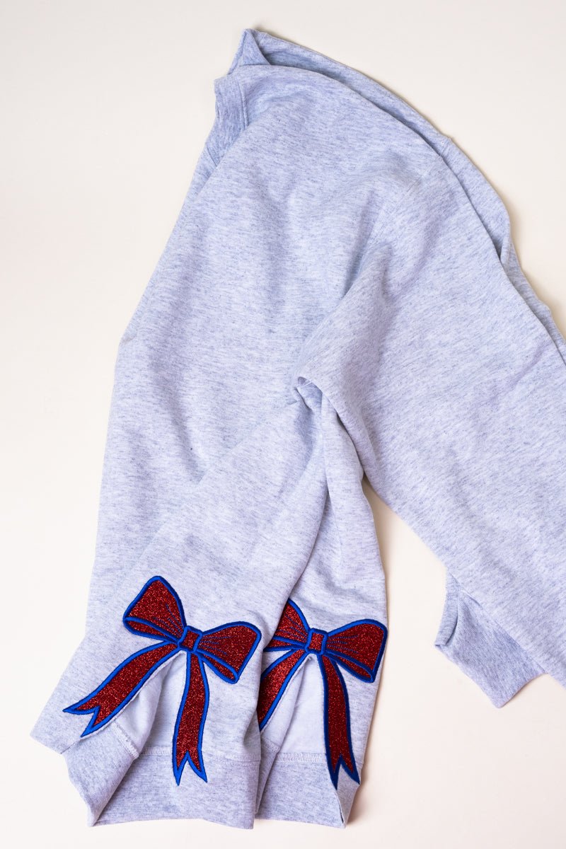 Youth Ash You Design It Embroidered Side Bows NuBlend Crew Sweatshirt *Customize Your Text and Bows - Wholesale Accessory Market