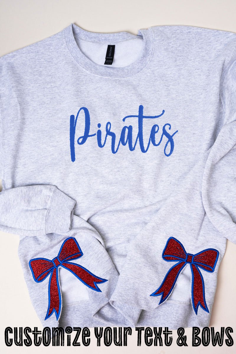 Youth Ash You Design It Embroidered Side Bows NuBlend Crew Sweatshirt *Customize Your Text and Bows - Wholesale Accessory Market