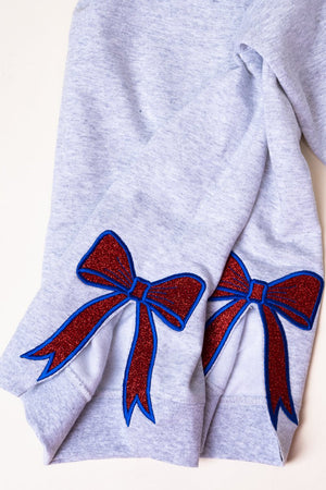 Youth Ash You Design It Embroidered Side Bows NuBlend Crew Sweatshirt *Customize Your Text and Bows - Wholesale Accessory Market