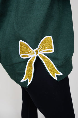 Forest Green You Design It Embroidered Side Bows Unisex NuBlend Crew Sweatshirt *Customize Your Text - Wholesale Accessory Market
