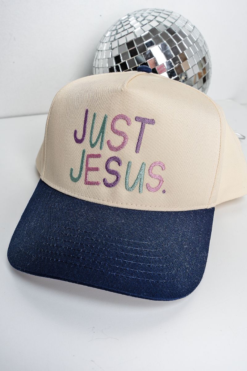 Just Jesus Embroidered Five Panel Twill Cap - Wholesale Accessory Market