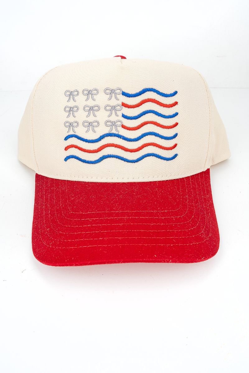 Embroidered Coquette Flag Five Panel Twill Cap - Wholesale Accessory Market