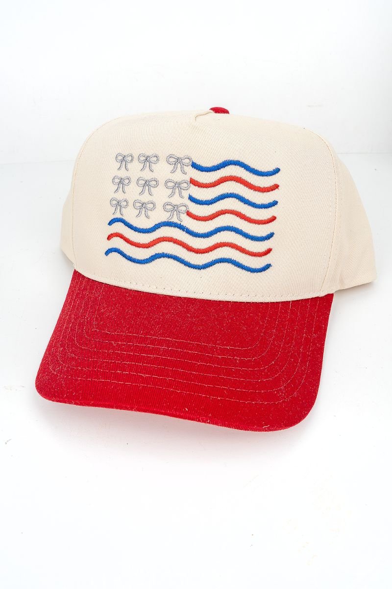 Embroidered Coquette Flag Five Panel Twill Cap - Wholesale Accessory Market