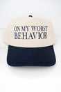 On My Worst Behavior Embroidered Five Panel Twill Cap - Wholesale Accessory Market