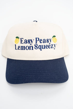 Easy Peasy Lemon Squeezy Embroidered Five Panel Twill Cap - Wholesale Accessory Market