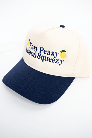 Easy Peasy Lemon Squeezy Embroidered Five Panel Twill Cap - Wholesale Accessory Market