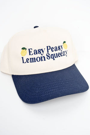 Easy Peasy Lemon Squeezy Embroidered Five Panel Twill Cap - Wholesale Accessory Market