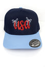 Bow USA Embroidered Navy and Sky Tencel Snapback Cap - Wholesale Accessory Market