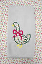 Meadow Goose Applique Gray Waffle Kitchen Towel - Wholesale Accessory Market