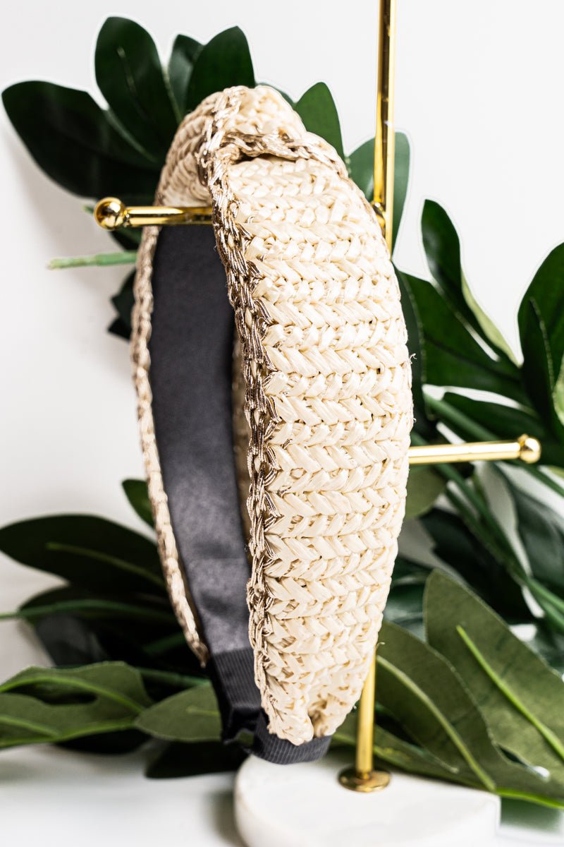 Sailaway Party Cream Rattan Headband Wholesale Accessory Market