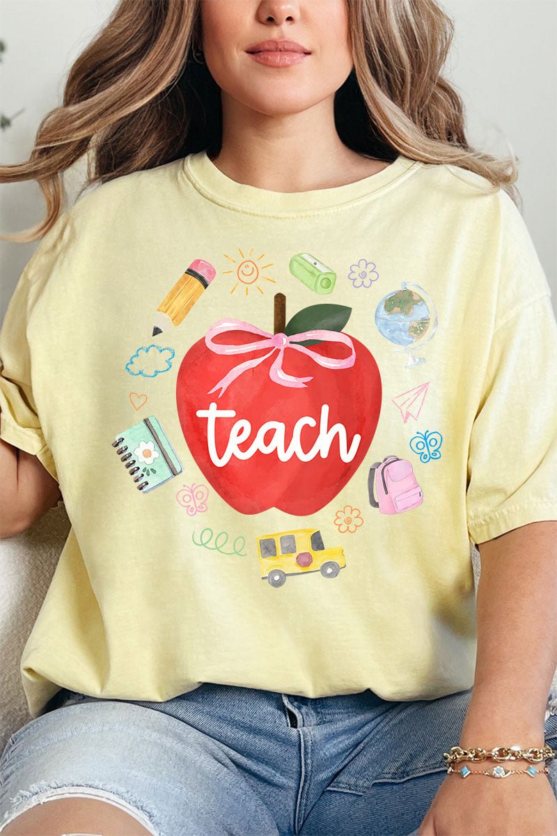 Apple Of My Eye Teacher Comfort Colors Adult Ring - Spun Cotton Tee - Wholesale Accessory Market