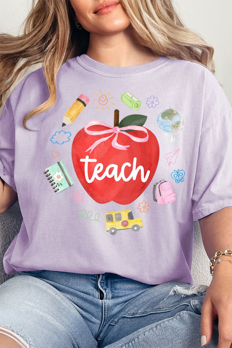 Apple Of My Eye Teacher Comfort Colors Adult Ring - Spun Cotton Tee - Wholesale Accessory Market