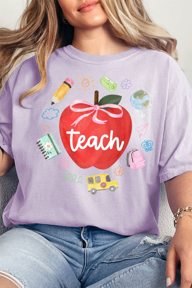 Apple Of My Eye Teacher Comfort Colors Adult Ring - Spun Cotton Tee - Wholesale Accessory Market