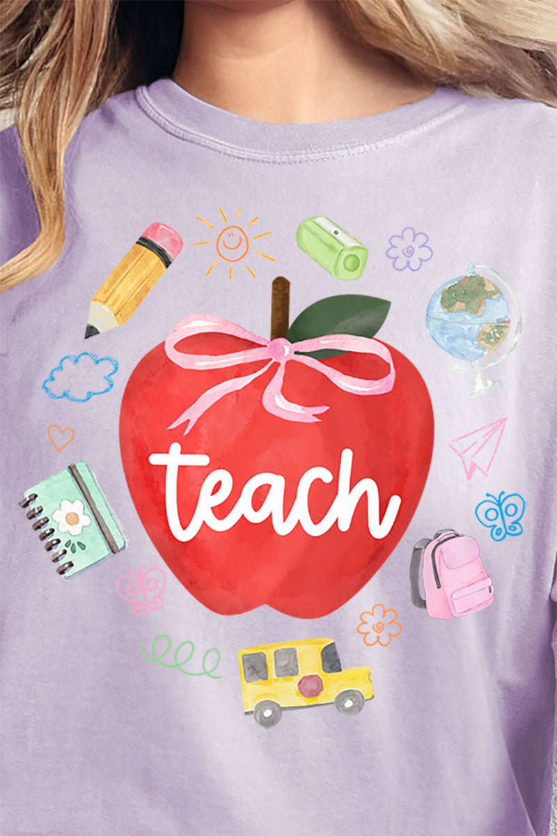 Apple Of My Eye Teacher Comfort Colors Adult Ring - Spun Cotton Tee - Wholesale Accessory Market