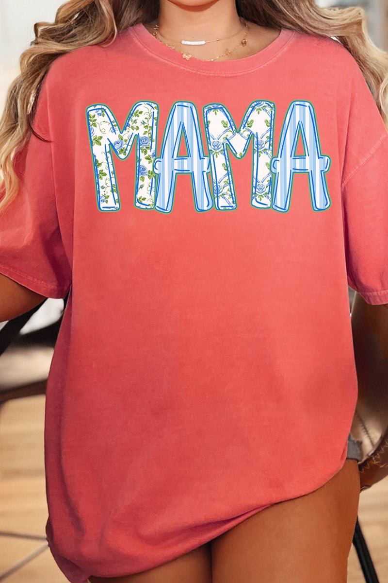 Blue Blossom Mama Comfort Colors Adult Ring - Spun Cotton Tee - Wholesale Accessory Market