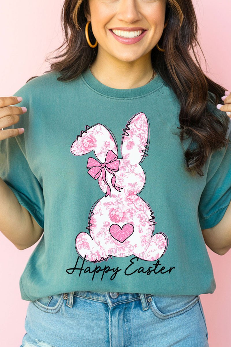 Blush Bunny Happy Easter Comfort Colors Adult Ring - Spun Cotton Tee - Wholesale Accessory Market