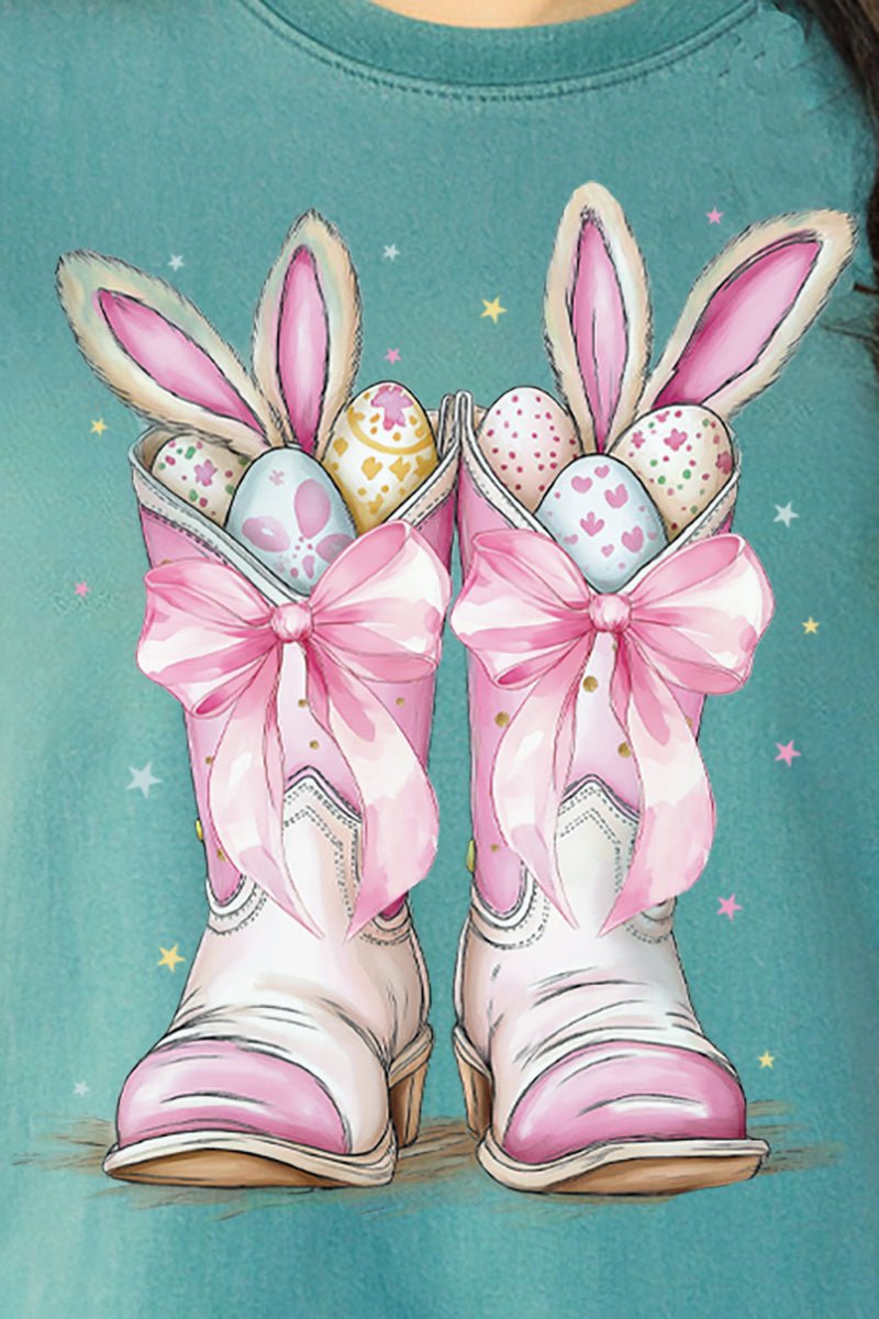 Bunny Bow Boots Comfort Colors Adult Ring - Spun Cotton Tee - Wholesale Accessory Market