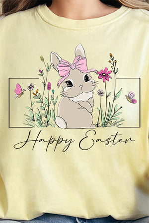 Bunny Girl Happy Easter Comfort Colors Adult Ring - Spun Cotton Tee - Wholesale Accessory Market