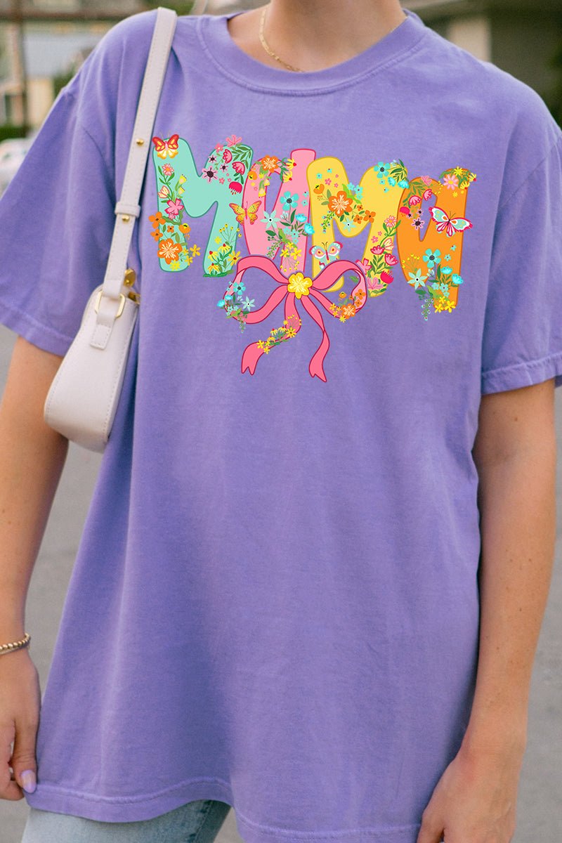 Butterflies & Bows Mama Comfort Colors Adult Ring - Spun Cotton Tee - Wholesale Accessory Market