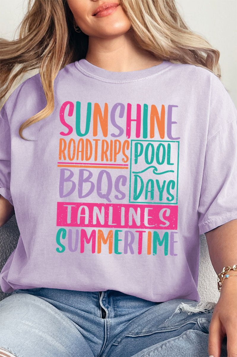 Colorful Summertime Comfort Colors Adult Ring - Spun Cotton Tee - Wholesale Accessory Market