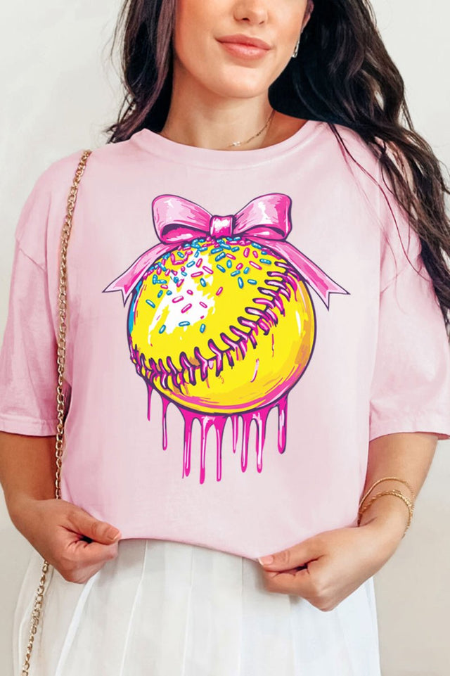 Coquette Drippy Softball Comfort Colors Adult Ring - Spun Cotton Tee - Wholesale Accessory Market