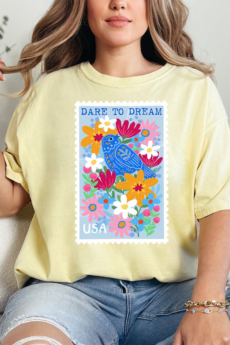 Dare To Dream Stamp Comfort Colors Adult Ring - Spun Cotton Tee - Wholesale Accessory Market