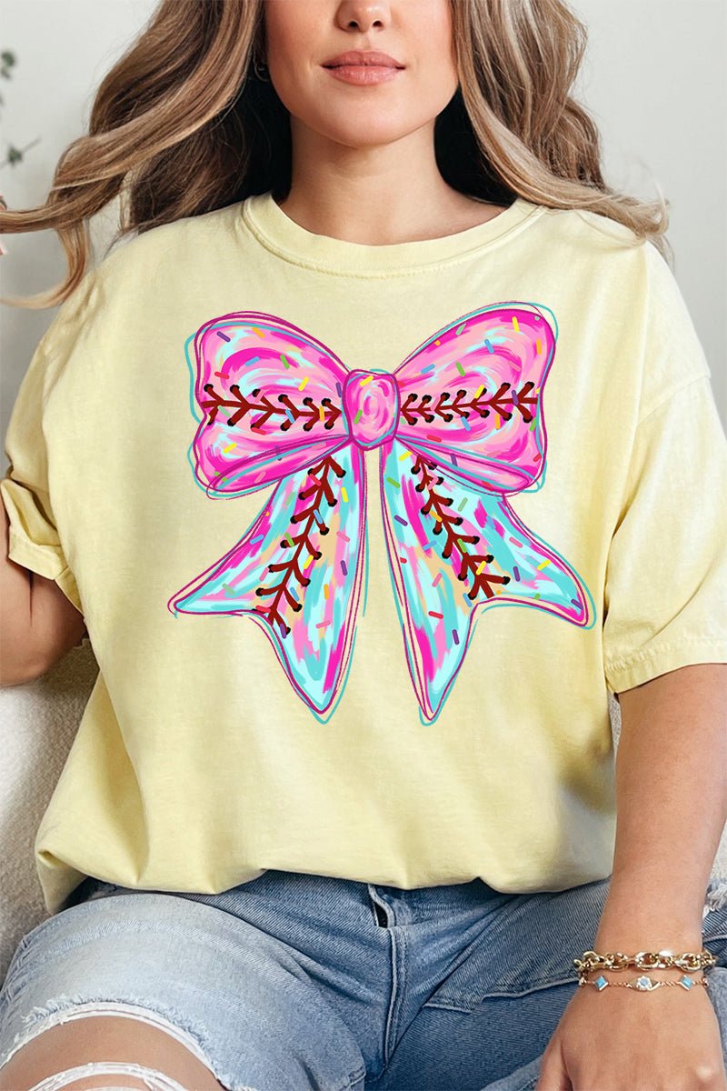 Drippy Ball Bow Comfort Colors Adult Ring - Spun Cotton Tee - Wholesale Accessory Market