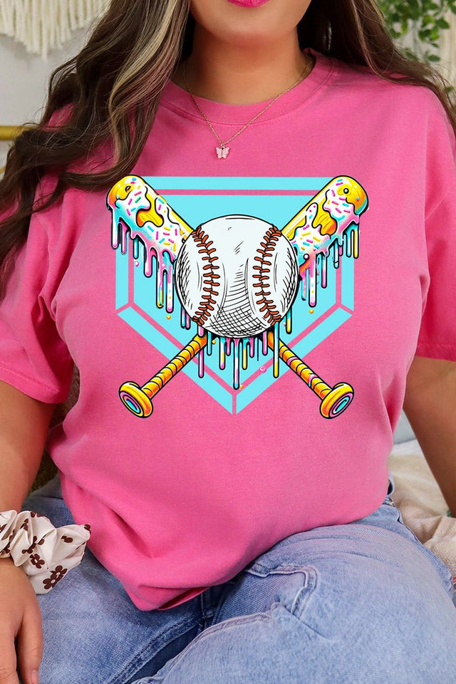 Drippy Baseball Home Plate Comfort Colors Adult Ring - Spun Cotton Tee - Wholesale Accessory Market