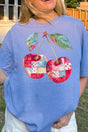 Faux Patchwork Cherries Comfort Colors Adult Ring - Spun Cotton Tee - Wholesale Accessory Market