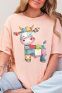 Faux Patchwork Cow Comfort Colors Adult Ring - Spun Cotton Tee - Wholesale Accessory Market