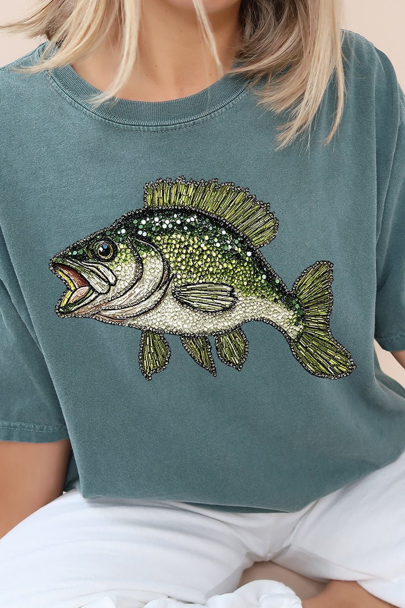 Faux Rhinestone Bass Comfort Colors Adult Ring - Spun Cotton Tee - Wholesale Accessory Market