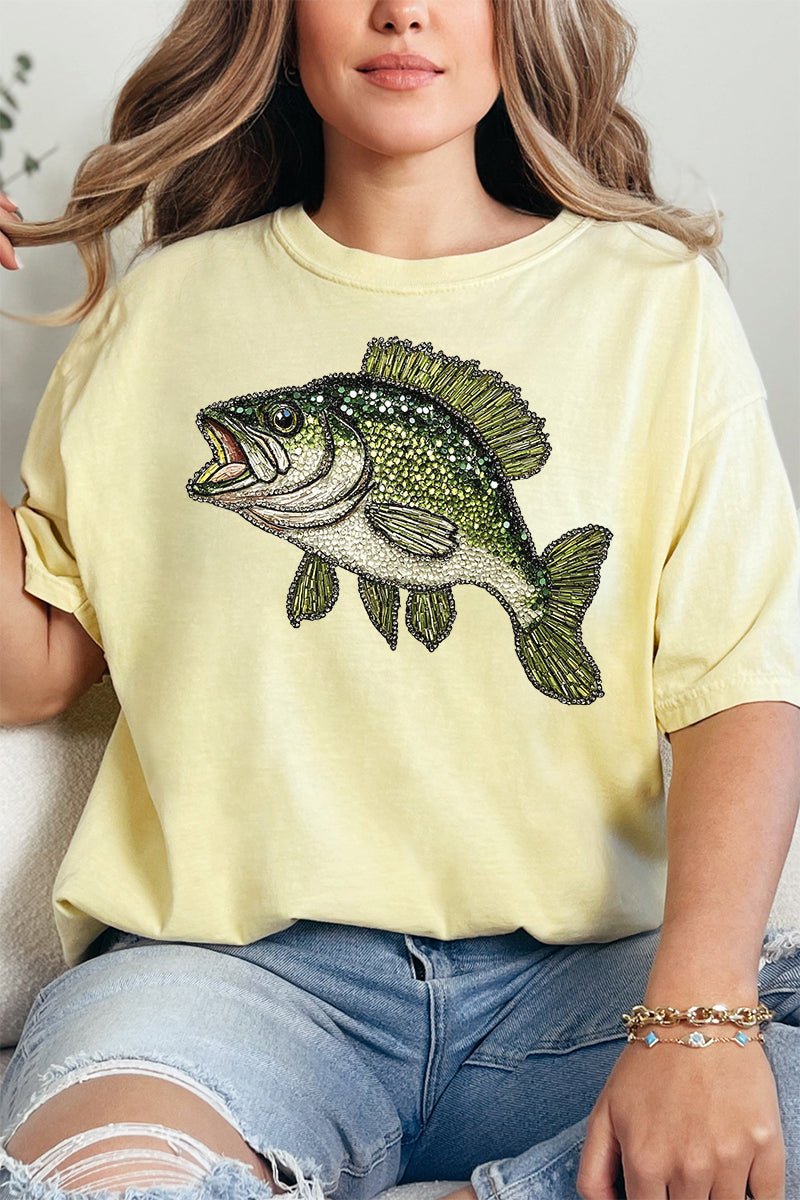 Faux Rhinestone Bass Comfort Colors Adult Ring - Spun Cotton Tee - Wholesale Accessory Market