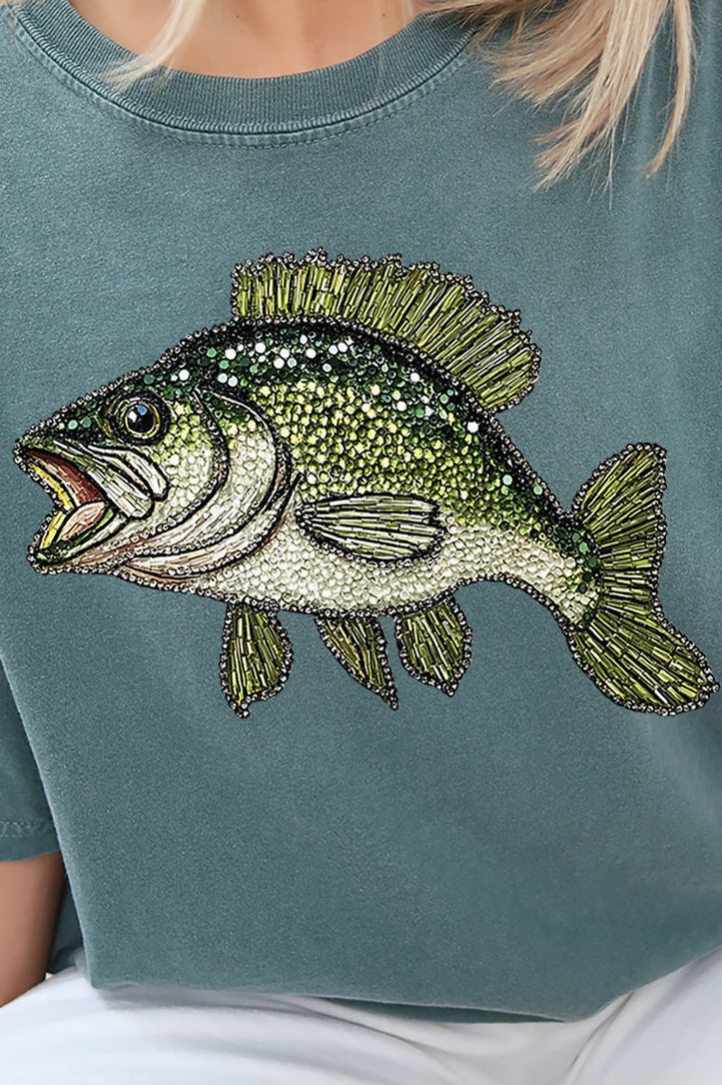 Faux Rhinestone Bass Comfort Colors Adult Ring - Spun Cotton Tee - Wholesale Accessory Market