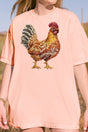Faux Rhinestone Chicken Comfort Colors Adult Ring - Spun Cotton Tee - Wholesale Accessory Market