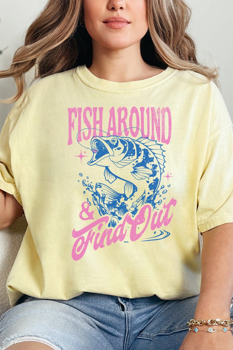 Fish Around & Find Out Comfort Colors Adult Ring - Spun Cotton Tee - Wholesale Accessory Market