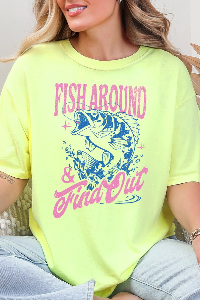 Fish Around & Find Out Comfort Colors Adult Ring - Spun Cotton Tee - Wholesale Accessory Market
