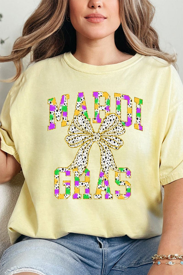 Glitzy Brushed Mardi Gras Comfort Colors Adult Ring - Spun Cotton Tee - Wholesale Accessory Market