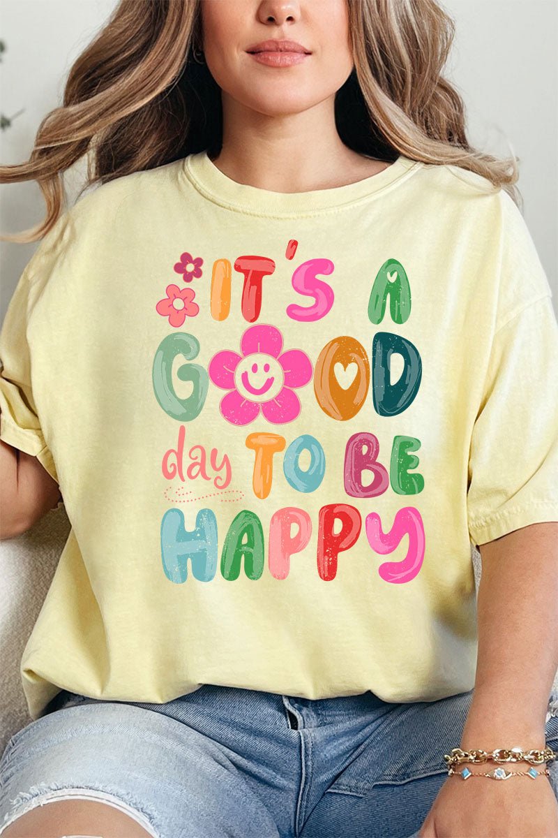 Good Day To Be Happy Comfort Colors Adult Ring - Spun Cotton Tee - Wholesale Accessory Market