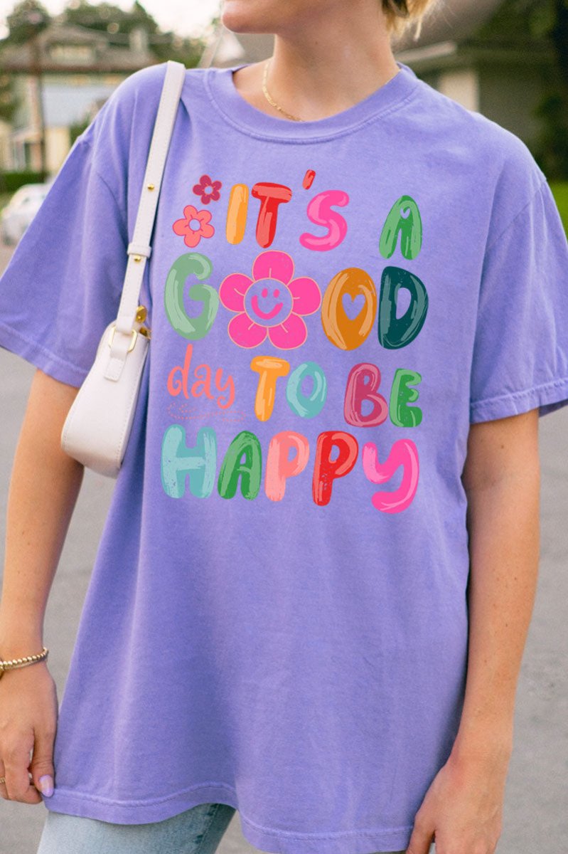 Good Day To Be Happy Comfort Colors Adult Ring - Spun Cotton Tee - Wholesale Accessory Market