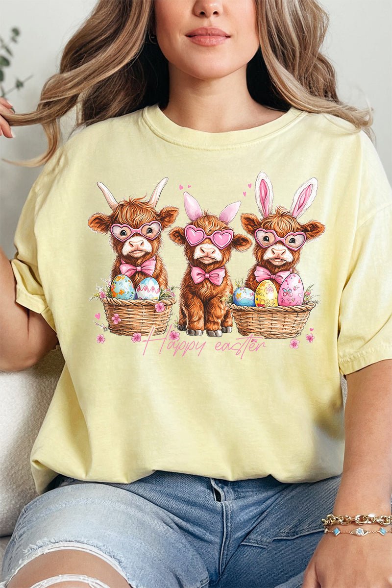 Hoppy Highland Easter Comfort Colors Adult Ring - Spun Cotton Tee - Wholesale Accessory Market