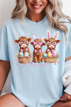 Hoppy Highland Easter Comfort Colors Adult Ring - Spun Cotton Tee - Wholesale Accessory Market