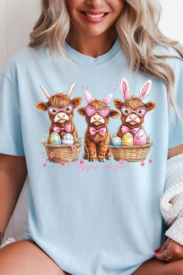 Hoppy Highland Easter Comfort Colors Adult Ring - Spun Cotton Tee - Wholesale Accessory Market
