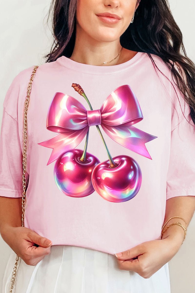 Holographic Coquette Cherries Comfort Colors Adult Ring - Spun Cotton Tee - Wholesale Accessory Market