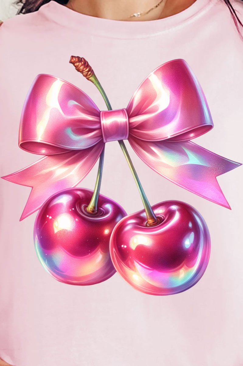 Holographic Coquette Cherries Comfort Colors Adult Ring - Spun Cotton Tee - Wholesale Accessory Market