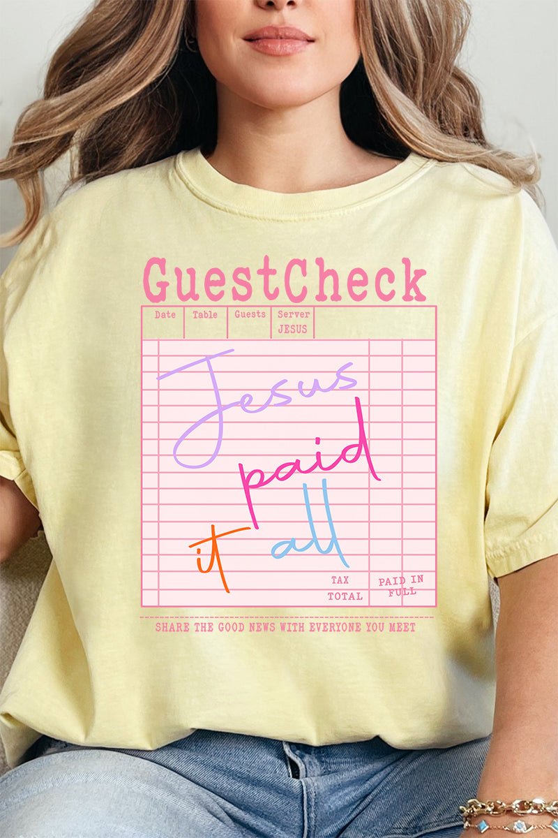 Jesus Got The Check Comfort Colors Adult Ring - Spun Cotton Tee - Wholesale Accessory Market