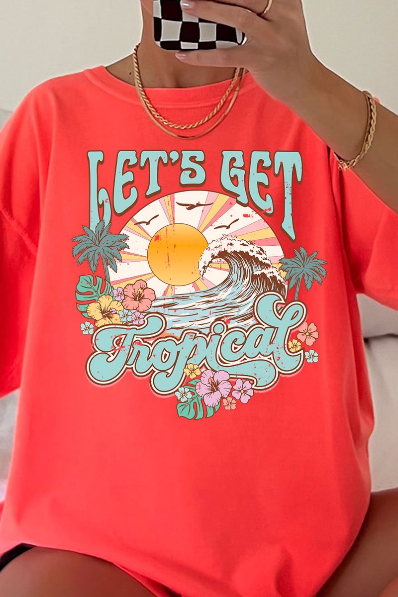 Let's Get Tropical Comfort Colors Adult Ring - Spun Cotton Tee - Wholesale Accessory Market