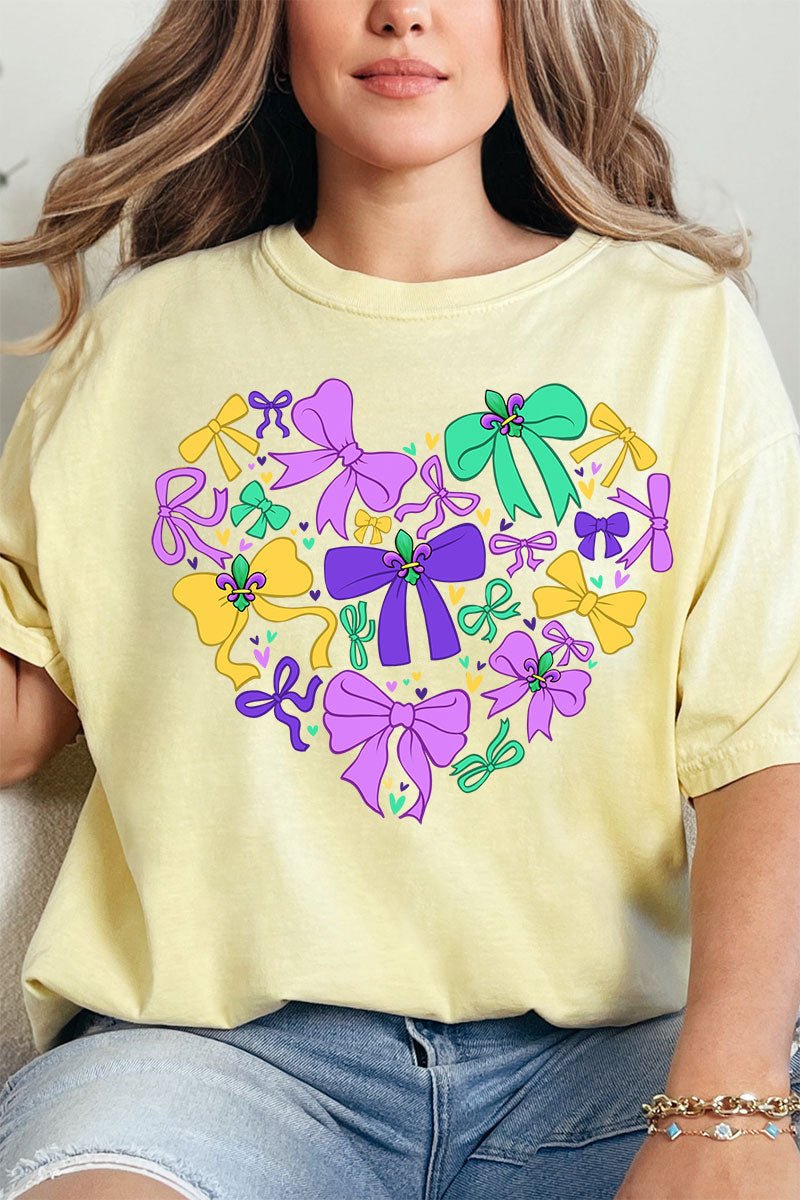 Mardi Magic Bows Comfort Colors Adult Ring - Spun Cotton Tee - Wholesale Accessory Market