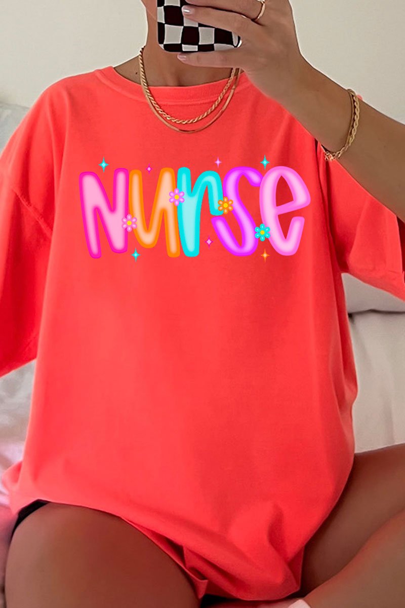 Neon Glow Nurse Comfort Colors Adult Ring - Spun Cotton Tee - Wholesale Accessory Market