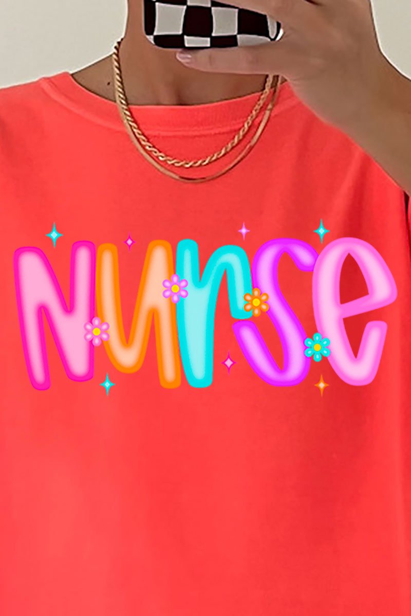 Neon Glow Nurse Comfort Colors Adult Ring - Spun Cotton Tee - Wholesale Accessory Market
